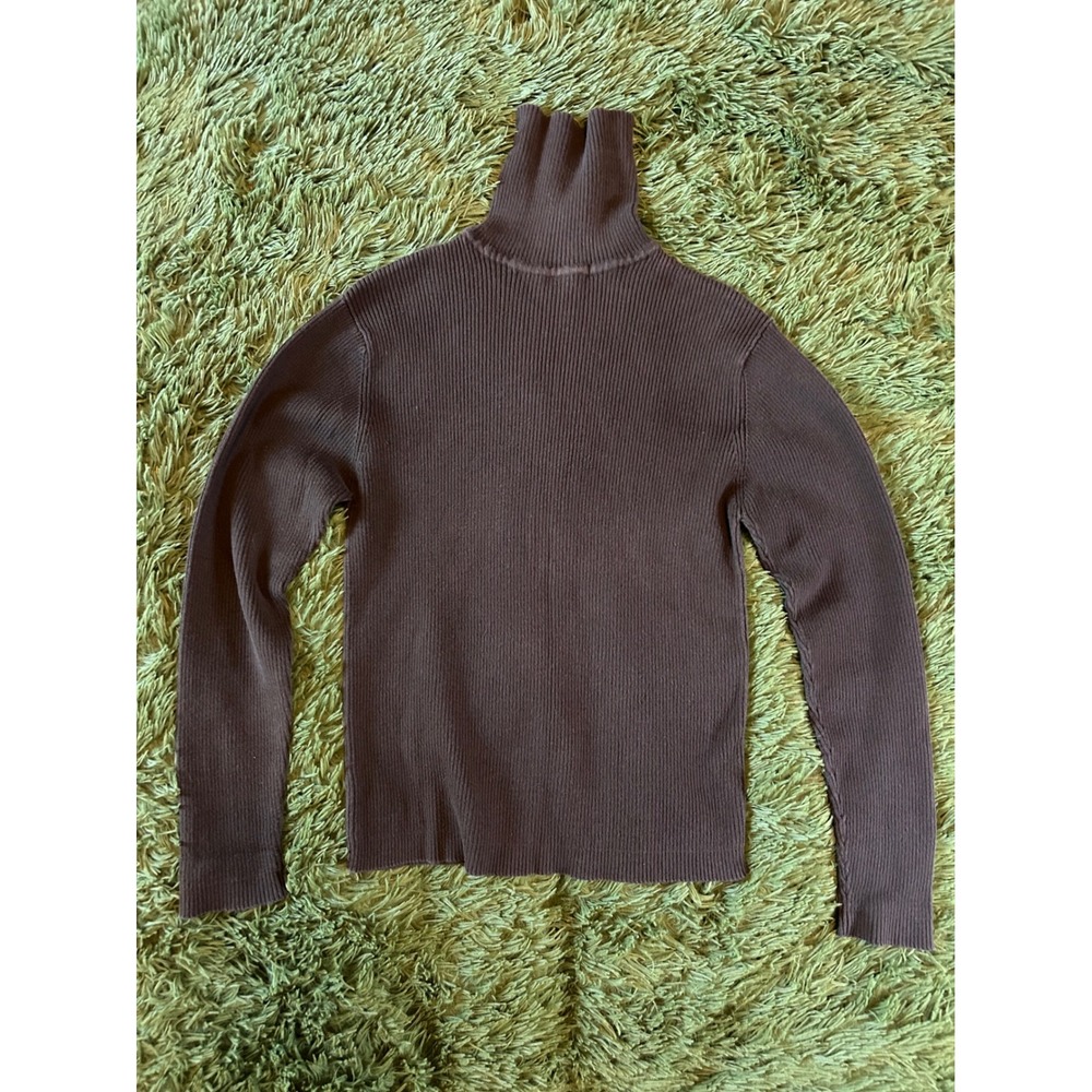Telluride Clothing Co Sweater‎ Women Small Brown Ribbed Turtleneck Cotton 80s